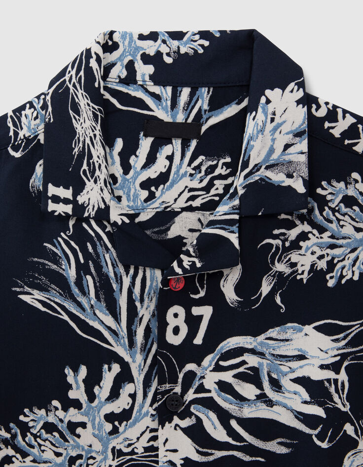Chemise marine LENZING&trade; ECOVERO&trade; imprim&eacute; coraux gar&ccedil;on-4