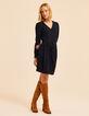 Robe marine effet drap&eacute; c&ocirc;t&eacute; I.Code-1
