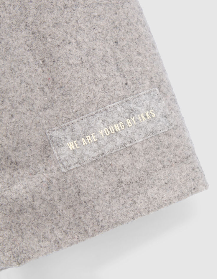 Manteau gris fourr&eacute; esprit caban fille-4