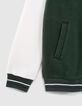 Cardigan teddy vert anglais manches blanches gar&ccedil;on -4