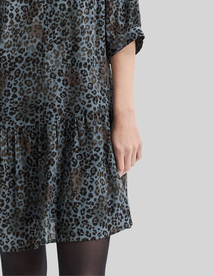 Vestido azul LENZING™ ECOVERO™ pantera Mujer-4