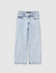 Vaqueros WIDE LEG azules cinturón pañuelo niña-5