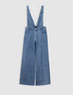 Ensemble salopette bleue et T-shirt blanc fille-7