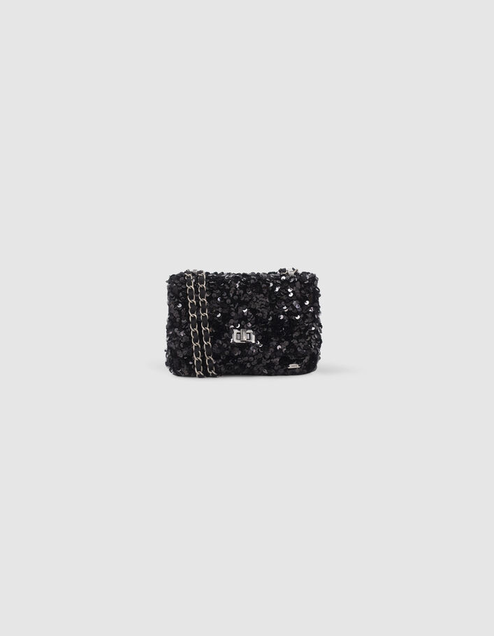 Schwarze Paillettenhandtasche für Mädchen-6