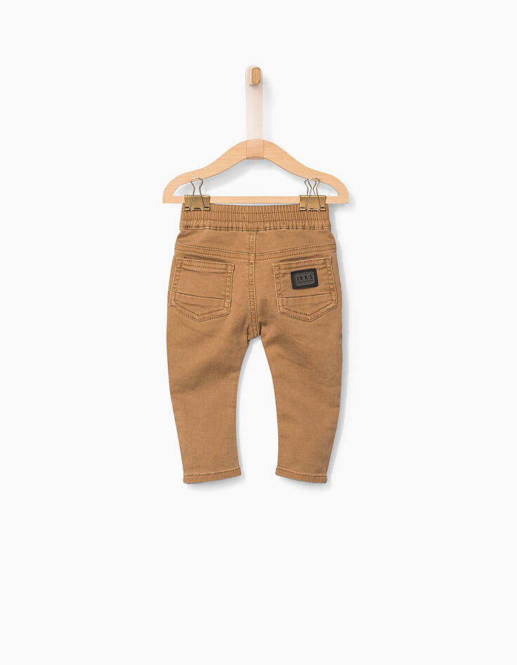 Pantalon cognac à ceinture élastiquée bébé garçon-2