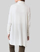 Women’s ecru mid-length cardigan, embroidered chevrons-3