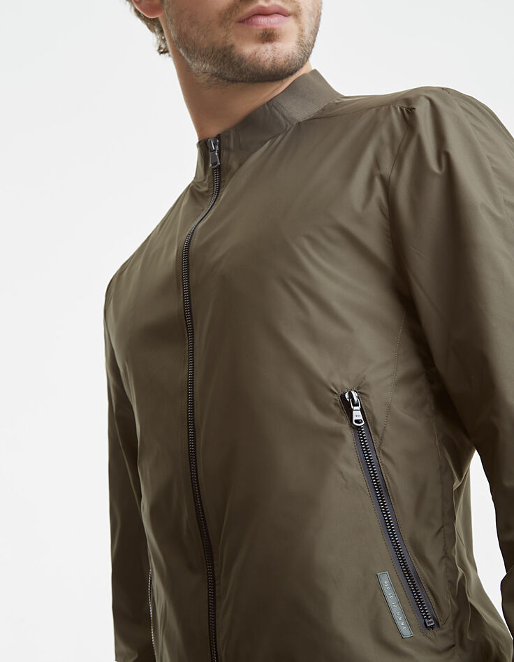 Blouson nylon kaki homme-5