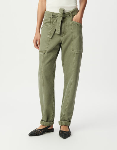 Vaqueros Battle Caqui Desgastados Mujer - IKKS