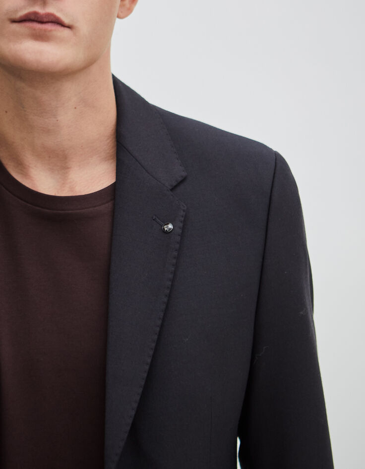 Marineblaues, waschbares Herrensakko aus Flanell-4