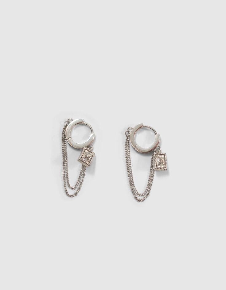 Silver Damenohrringe mit Strass-2