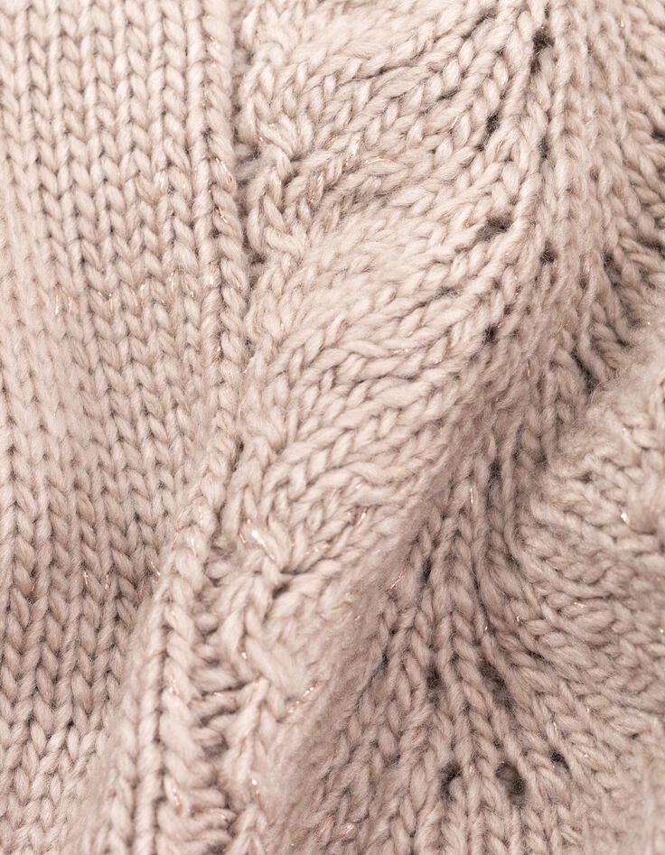 Jersey de punto calado beige de niña-7