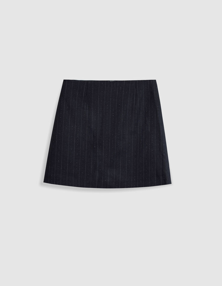 Jupe de tailleur courte marine motif rayures tennis Femme-7
