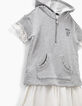 Robe sweat gris et blanc trompe-l'œil fille-6