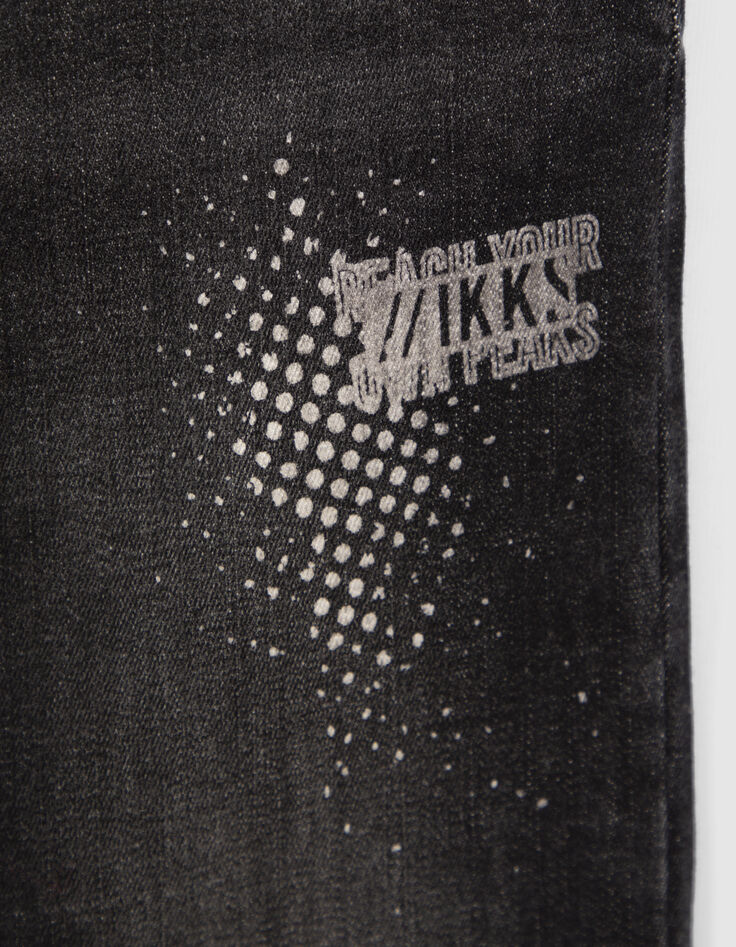 Jean SLIM gris ultra-résistant avec print garçon-7
