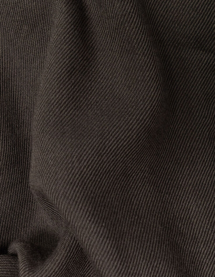 Kaki jurk borduursels marine bloemen meisjes-8