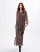 Robe longue noire imprimé cachemire bohème I.Code-1