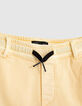 Bermuda jaune moyen à ceinture élastiquée garçon -2