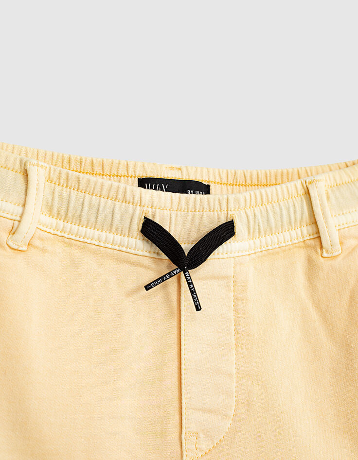 Bermuda jaune moyen à ceinture élastiquée garçon -2