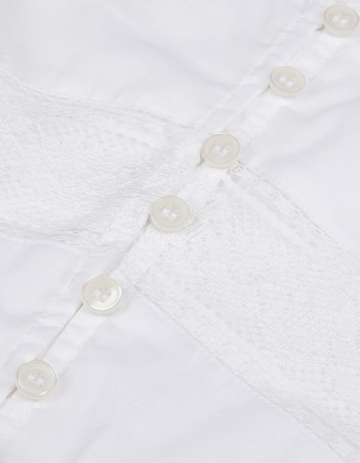 Top blanco tirantes finos con encaje Mujer-9