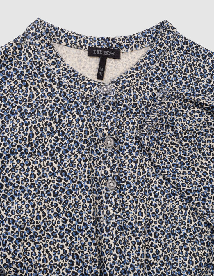Marine 2-in-1 jurk bloemenprint en vest meisjes-3 Marine 2-in-1 jurk bloemenprint en vest meisjes-3