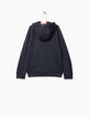 Cardigan marine bi-matière à double capuche garçon-3