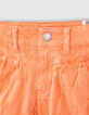 Short vaquero albaricoque con desgastes ni&ntilde;a-2