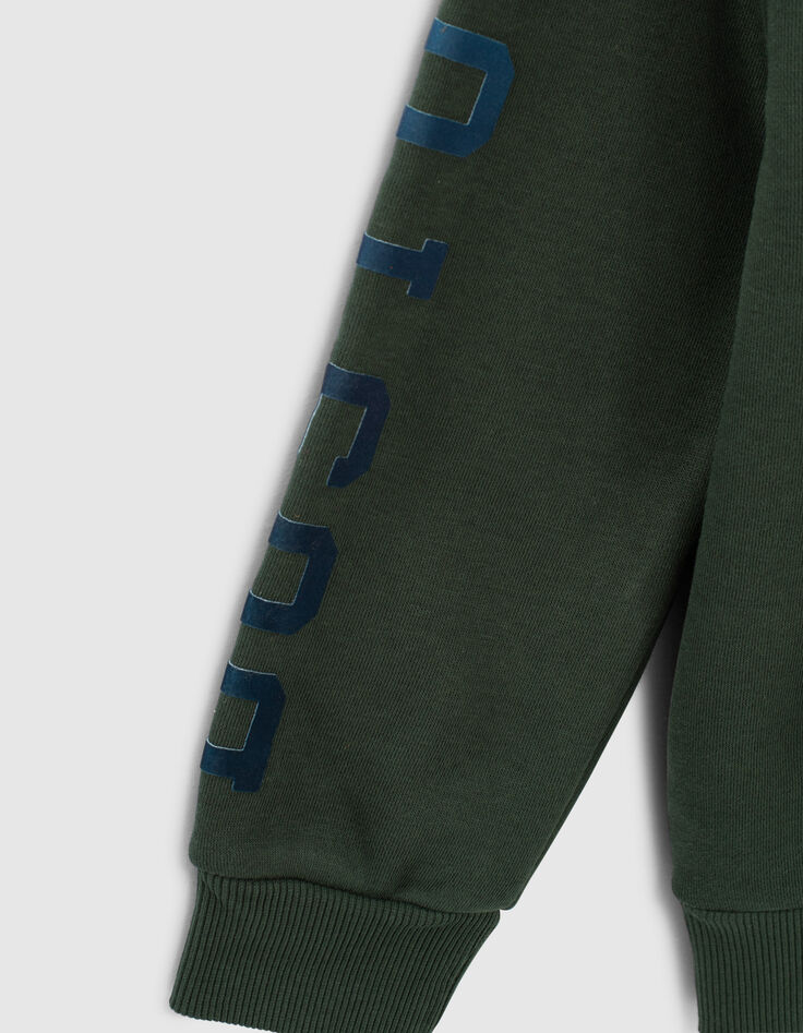 Sudadera verde ingl&eacute;s maxi letras mangas ni&ntilde;o -4