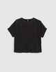 Top negro jacquard vegetal tachuelas-6