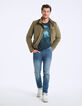 Tee-shirt blue green brodé Believe in Earth Homme-6