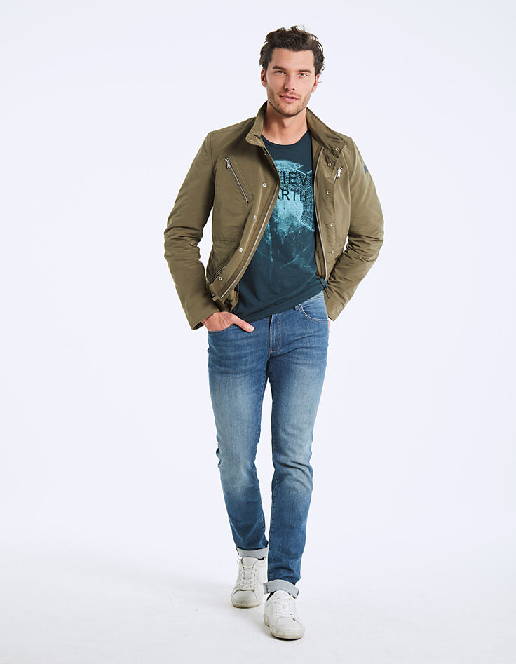 Tee-shirt blue green brodé Believe in Earth Homme-6 Tee-shirt blue green brodé Believe in Earth Homme-6