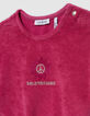 Ensemble short et T-shirt rose en éponge bébé fille-2