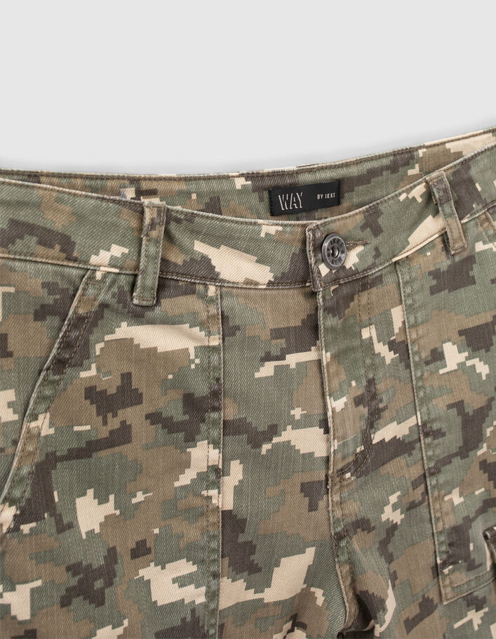 Boys’ khaki pixel camouflage combat Bermudas - IKKS
