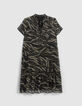Women’s khaki camouflage jungle print dress-6