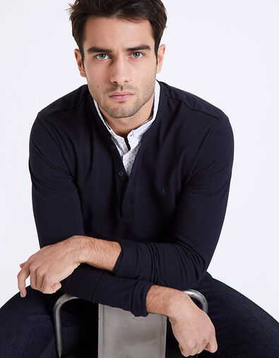 Polo marino punto piqué cuello camisero Hombre - IKKS
