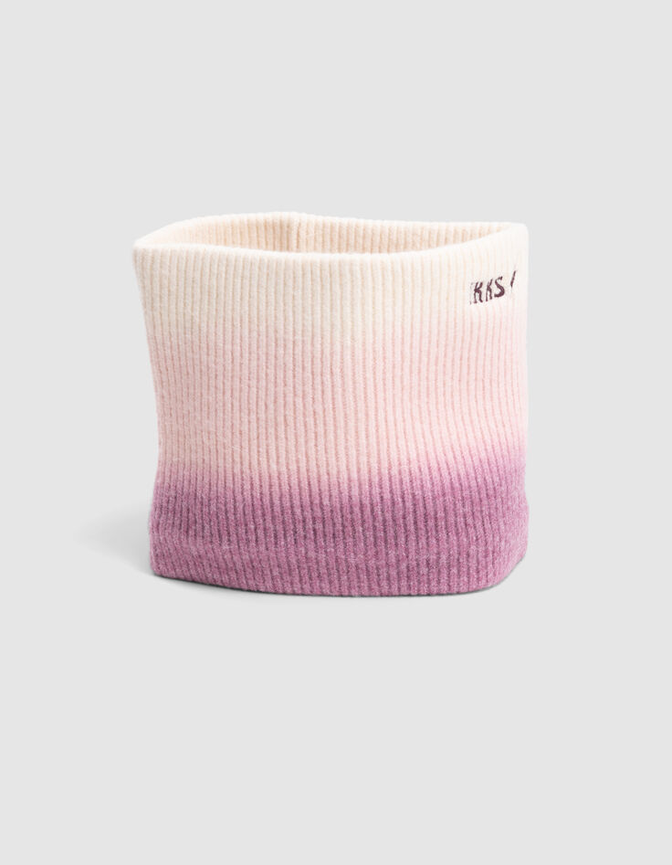 Girl's pink deep dye knit snood-2