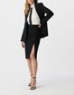Women&rsquo;s black Milano knit split pencil skirt-7