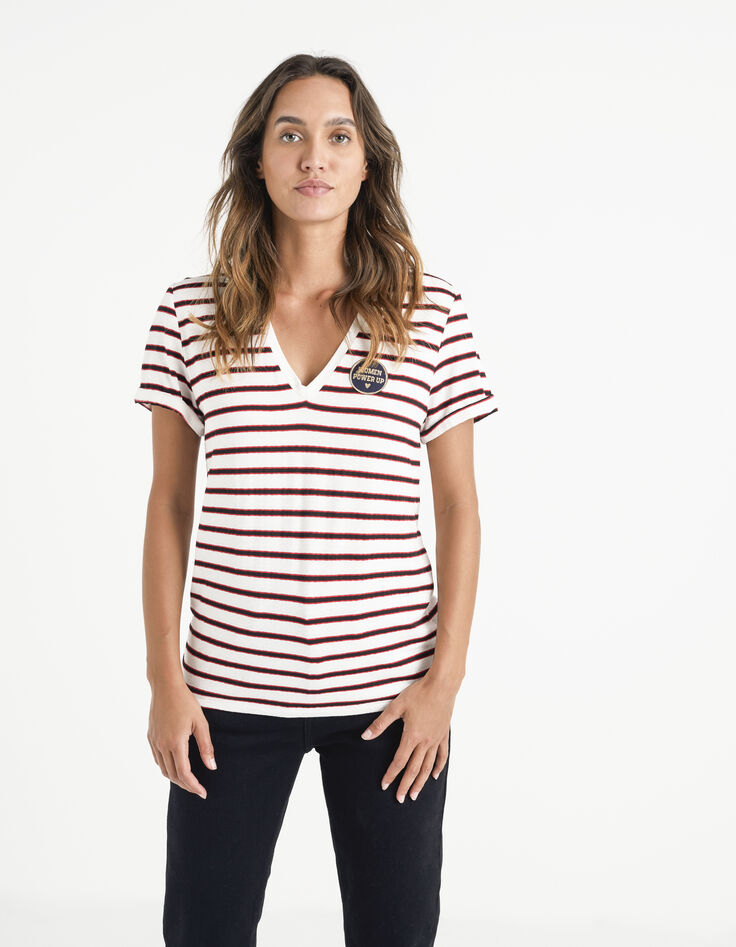 I.Code off-white striped sailor T-shirt-2
