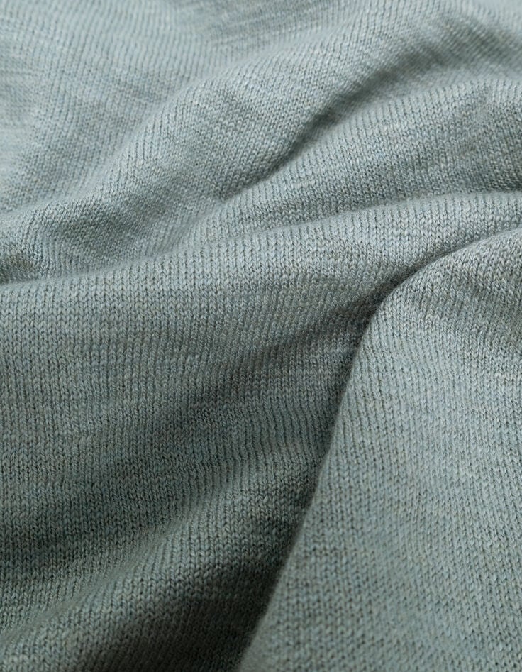 Men&rsquo;s horizon slub knit sweater with rolled edges-7