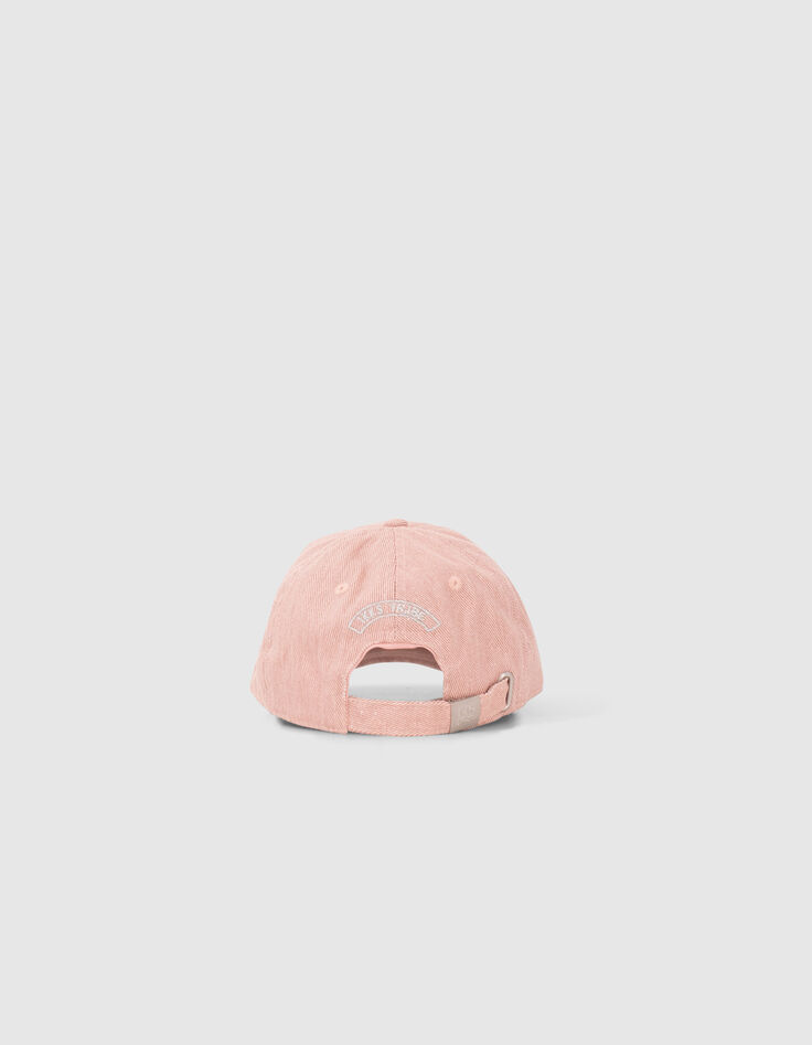 Casquette rose pailleté broderies éclairs fille-2