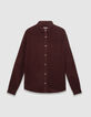 Chemise regular prune coton bio velours milleraies Homme-6