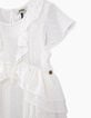 Girls' off-white dotted Swiss-style textured dress-6