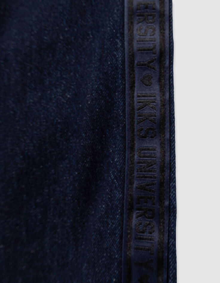 Jean large bleu larges bandes côtés fille-7