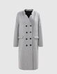 Manteau long gris parmenture amovible Femme-8