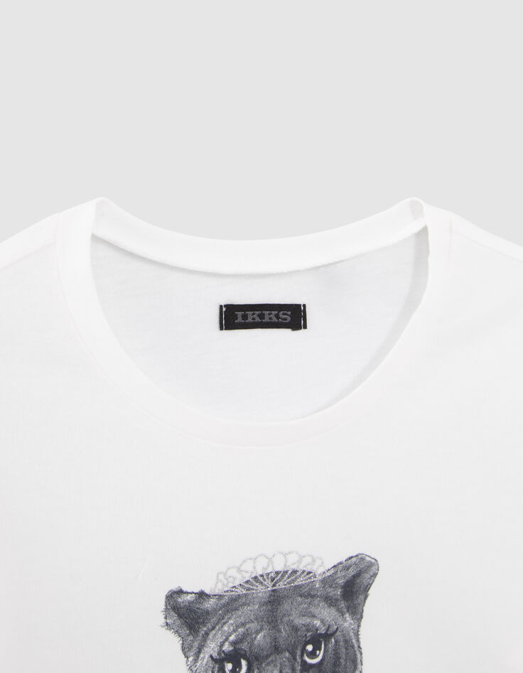 Girls&rsquo; off-white lion-cheerleader image T-shirt-2