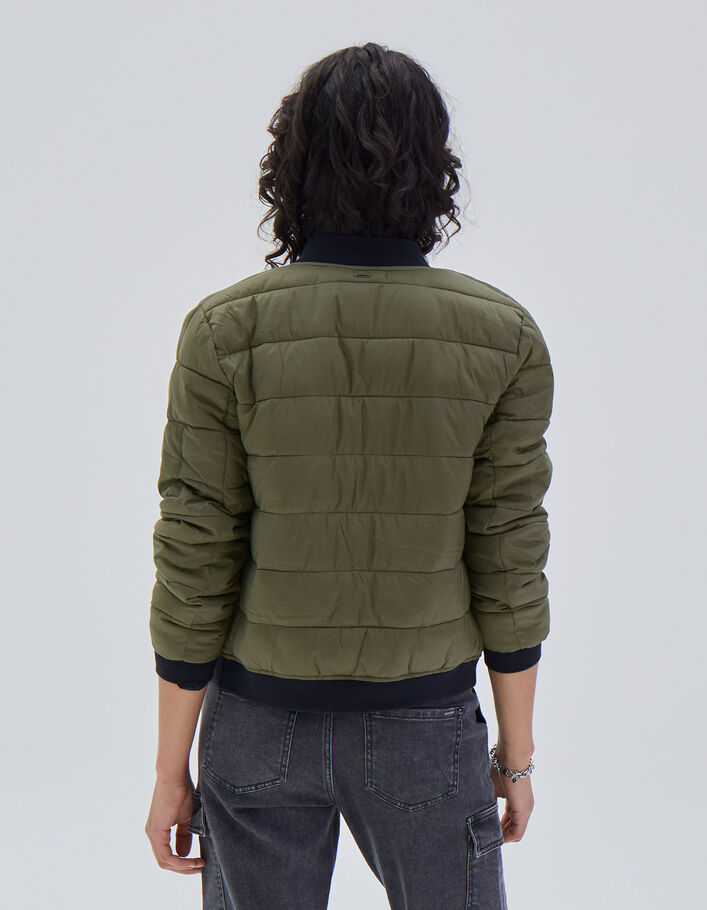 Women’s khaki high-collar short light padded jacket - IKKS