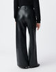 Pantalón rockero negro de pierna ancha para mujer-4