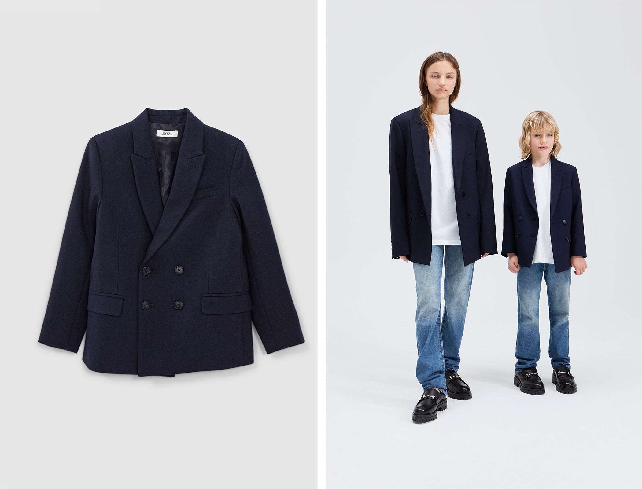 Unisex navy double breasted Gender Free blazer IKKS