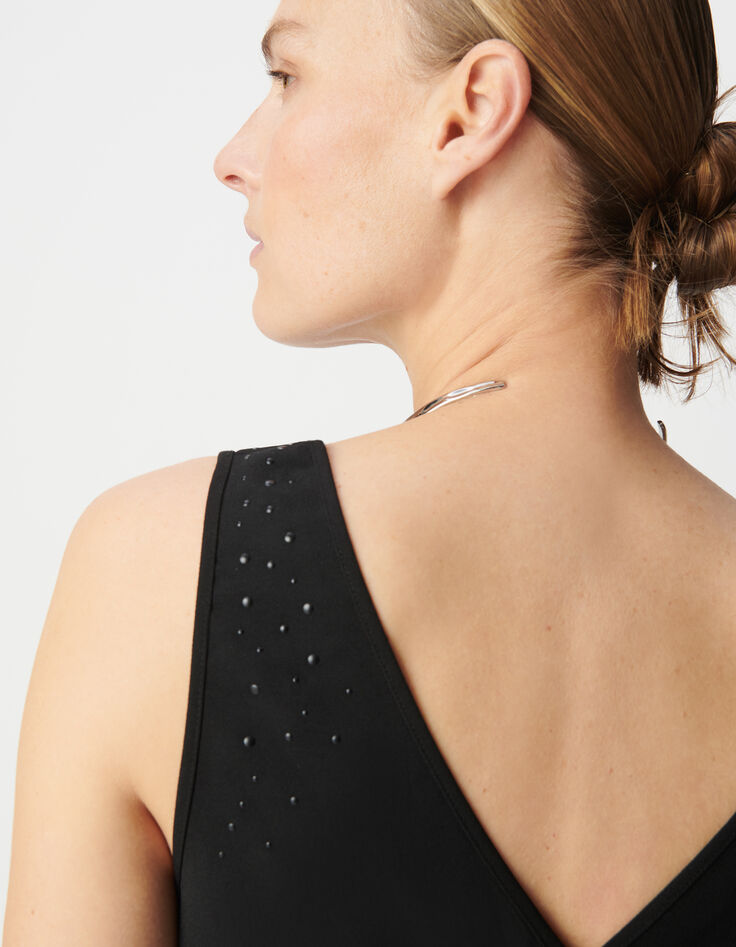 Women’s black recycled studded front/back reversible top-5