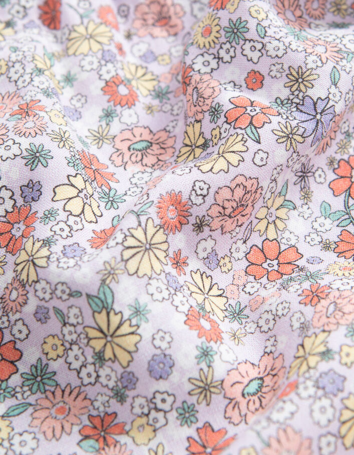Girls’ lilac LENZING™ ECOVERO™ Flower Power print shorts - IKKS