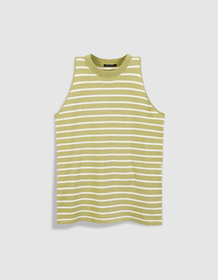 Pull CORRIE olive d&rsquo;&eacute;t&eacute; sans manches pour femme-6